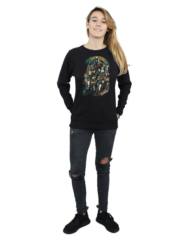 Black - Lifestyle - Avengers Infinity War Womens-Ladies Team Cotton Sweatshirt