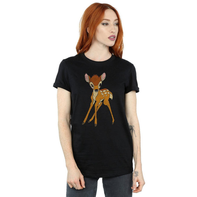 Black - Back - Bambi Womens-Ladies Cotton Boyfriend T-Shirt