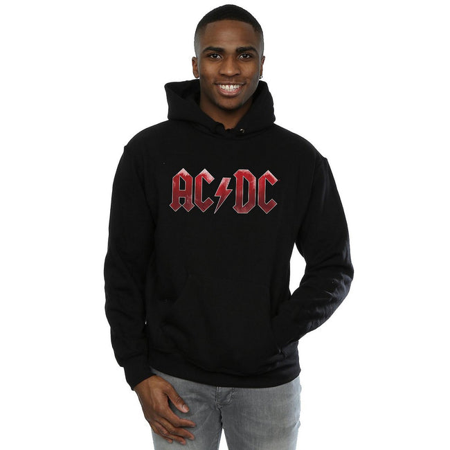 Black - Back - AC-DC Mens Ice Logo Cotton Hoodie