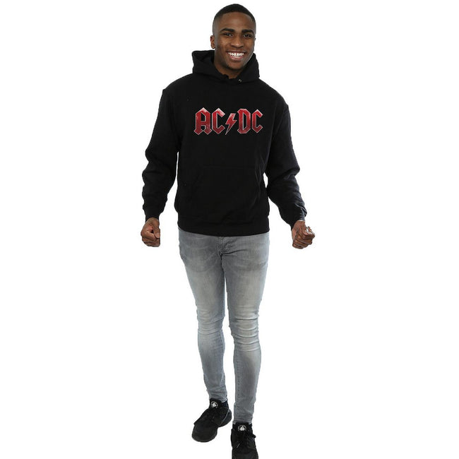 Black - Side - AC-DC Mens Ice Logo Cotton Hoodie