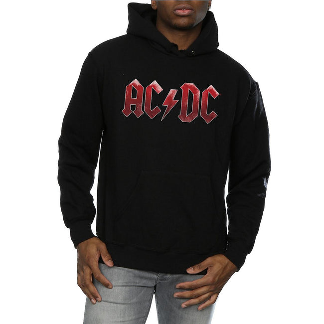 Black - Front - AC-DC Mens Ice Logo Cotton Hoodie
