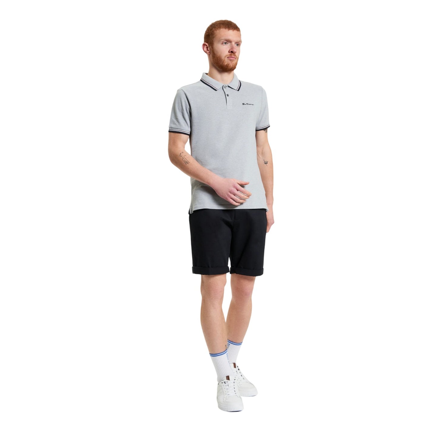 Black - Side - Ben Sherman Mens Signature Chino Shorts