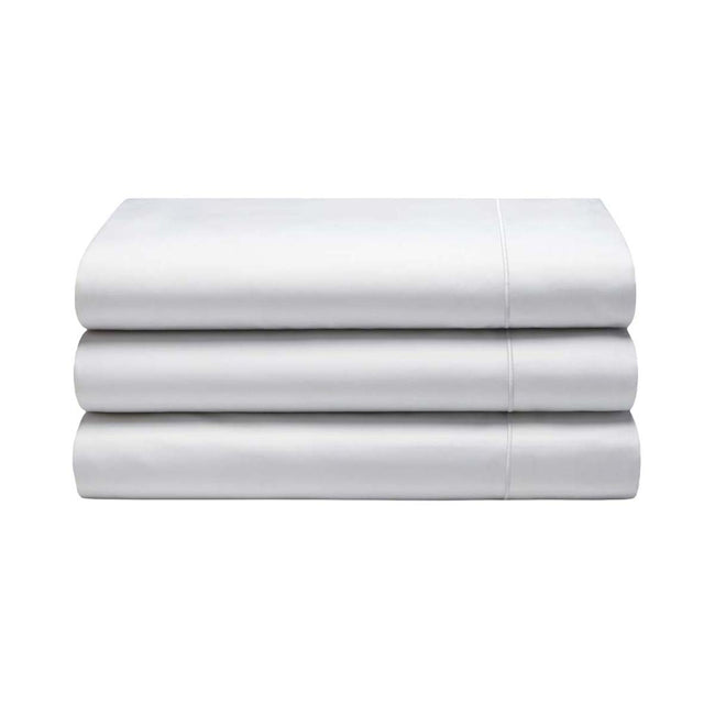 White - Back - Belledorm 400 Thread Count Egyptian Cotton Flat Sheet