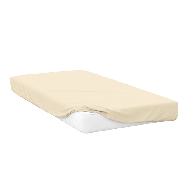 Ivory - Front - Belledorm Jersey Cotton Fitted Sheet