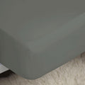 Grey - Back - Belledorm Easycare Percale Fitted Sheet