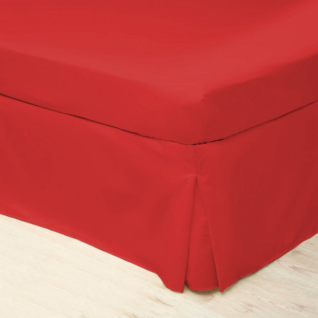 Red - Front - Belledorm Easycare Percale Platform Valance
