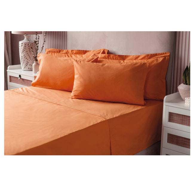 Terracotta - Back - Belledorm Easycare Percale Platform Valance