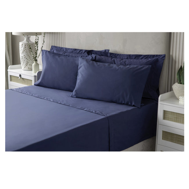Navy - Back - Belledorm Easycare Percale Platform Valance