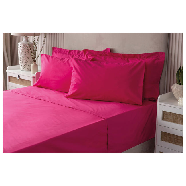 Fuchsia - Back - Belledorm Easycare Percale Platform Valance
