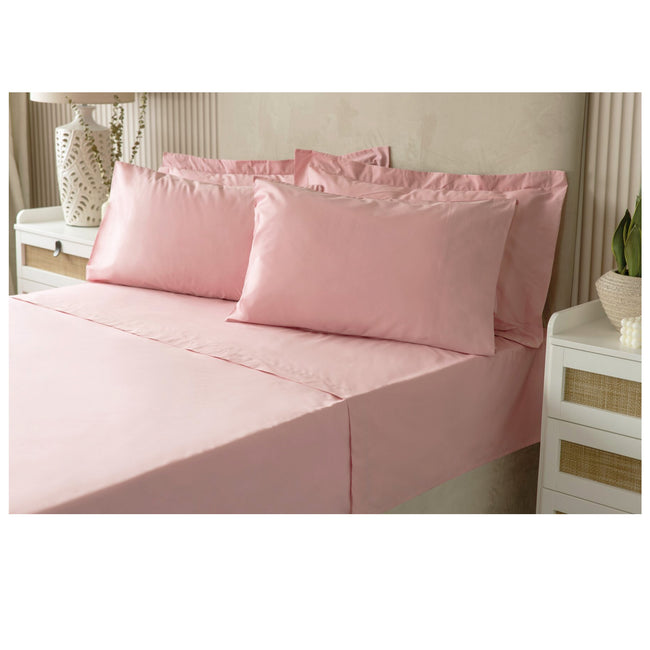 Powder Pink - Back - Belledorm Easycare Percale Platform Valance