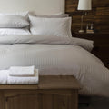 Platinum - Back - Belledorm 540 Thread Count Satin Stripe Duvet Cover Set