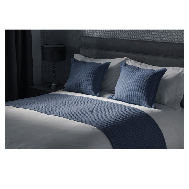 Navy - Side - Belledorm Crompton Quilted Bed Runner