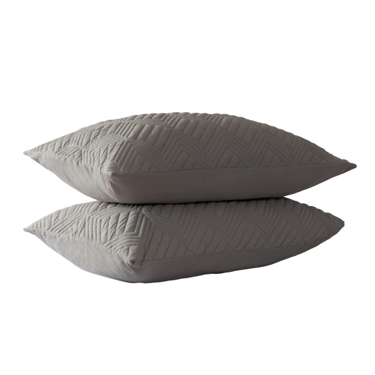 Soft Grey - Front - Belledorm Lisbon Chevron Pillow Sham (Pack of 2)
