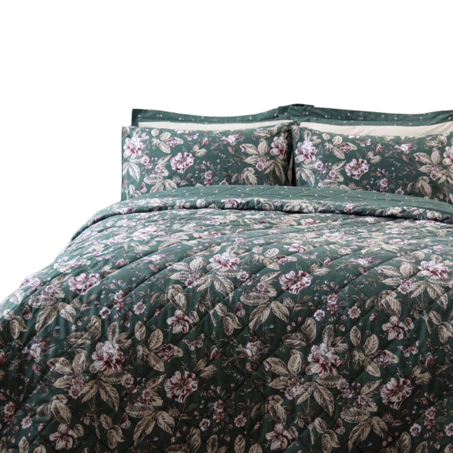 Bottle Green - Back - Belledorm Aiyla Bedspread