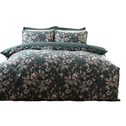 Bottle Green - Front - Belledorm Aiyla Duvet Cover Set
