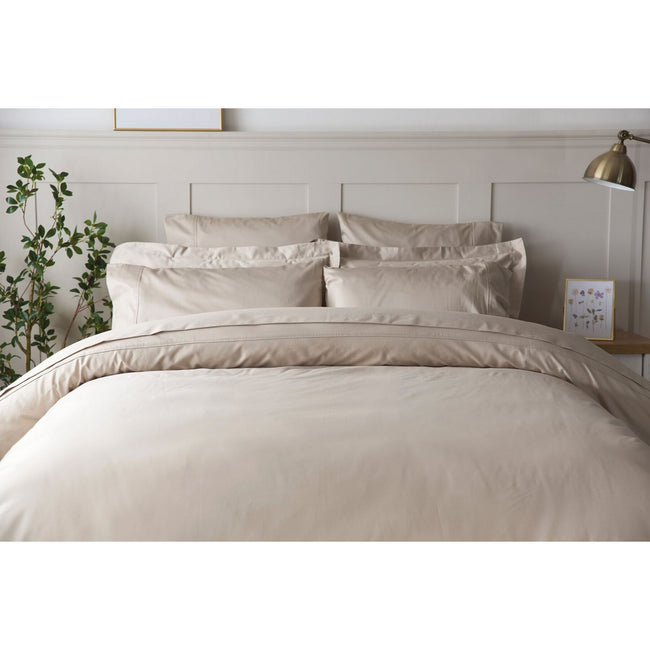 Taupe - Front - Belledorm Egyptian Cotton Flat Duvet Cover