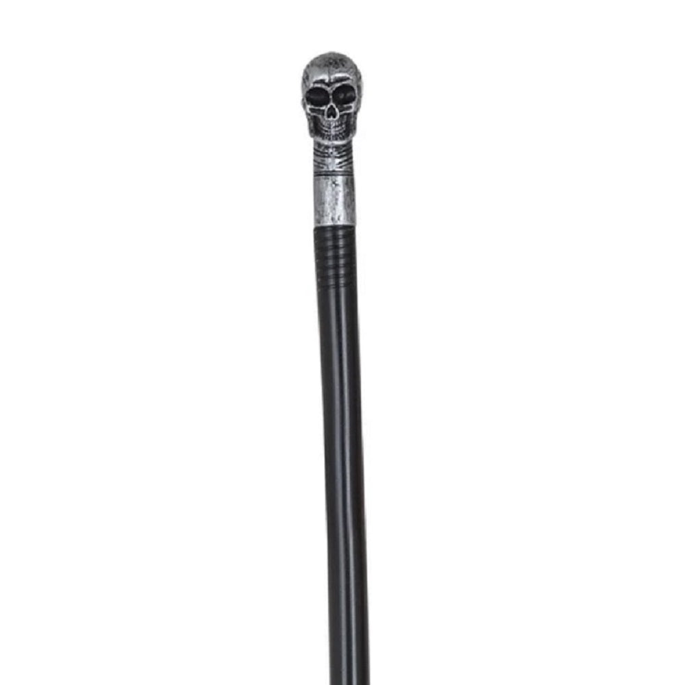 Black-Silver - Back - Bristol Novelty Unisex Adults Skull Cane
