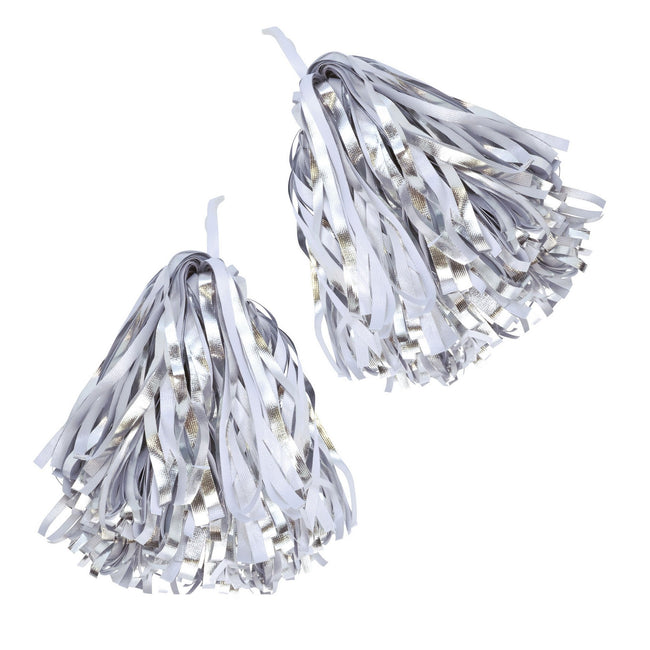Silver-White - Front - Bristol Novelty Pom Poms (Pair)