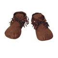 Brown - Back - Bristol Novelty Mens Hippie Leather Moccasins