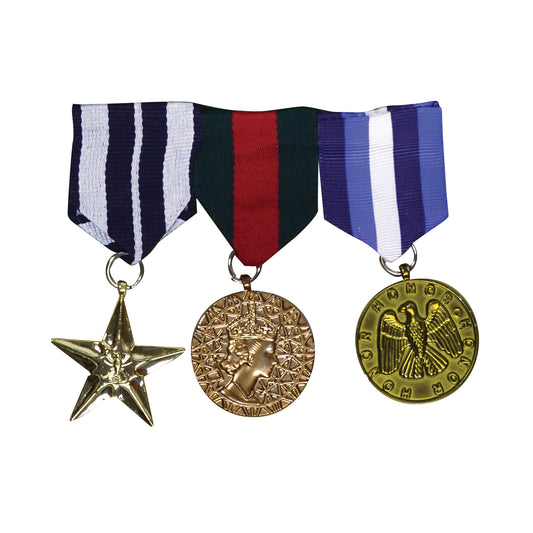 Multicoloured - Front - Bristol Novelty Fake Military Medals (Pack Of 3)