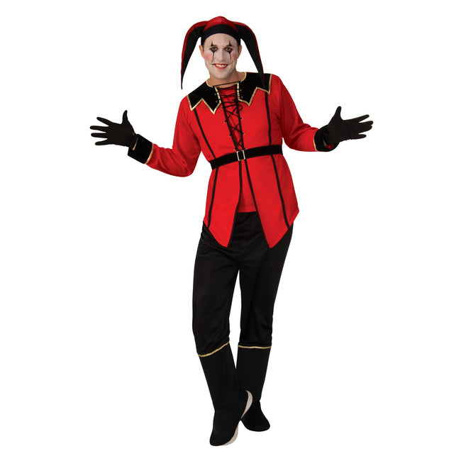 Red-Black - Front - Bristol Novelty Mens Court Jester Costume