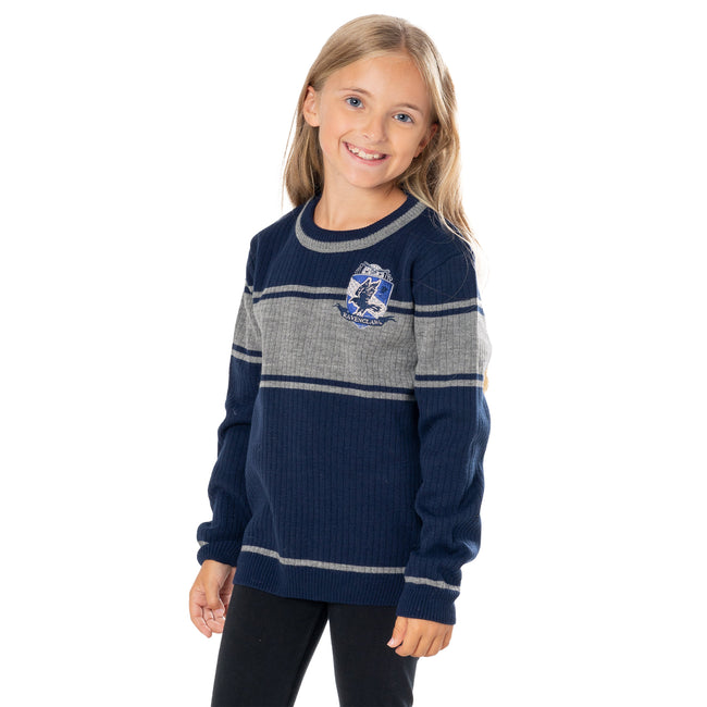 Blue - Back - Harry Potter Childrens-Kids Varsity Ravenclaw Jumper