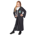 Black-Green - Back - Harry Potter Childrens-Kids Slytherin Costume Robe