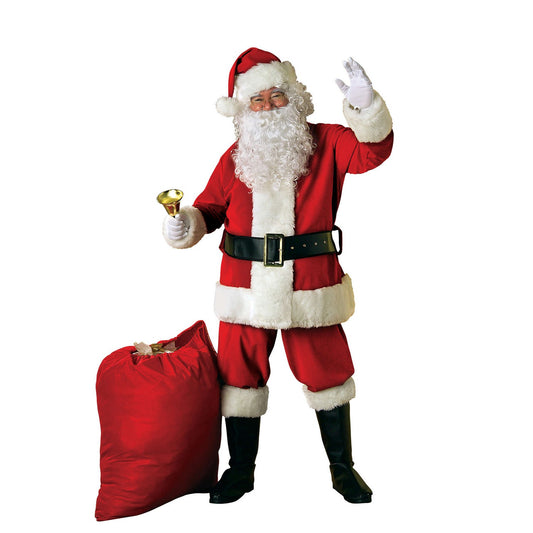 Red-White - Front - Bristol Novelty Mens Deluxe Santa Claus Velvet Costume
