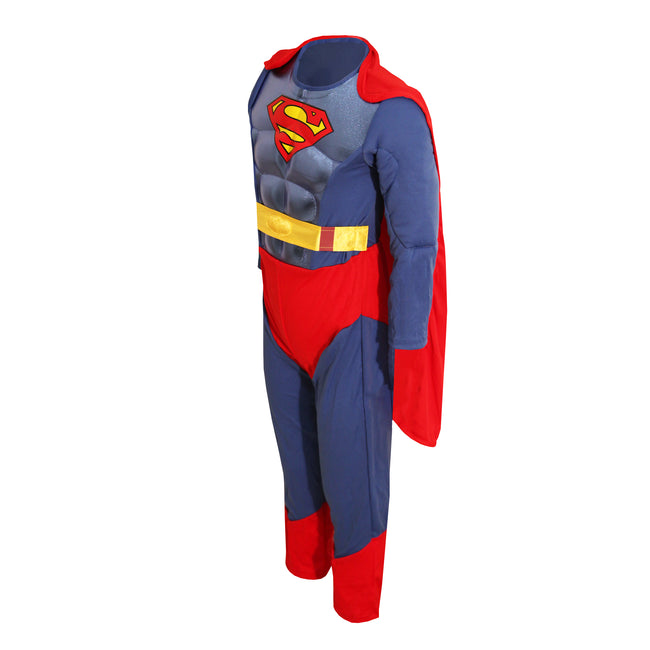 Blue-Red - Side - Superman Childrens-Kids Metallic Costume