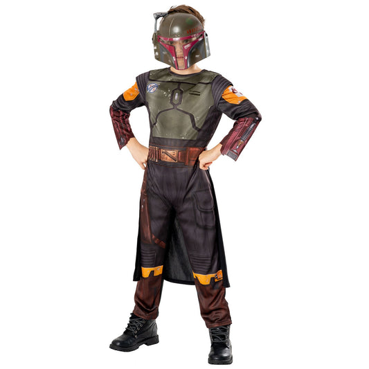 Black-Green-Copper - Front - Star Wars: The Book Of Boba Fett Childrens-Kids Classic Boba Fett Costume