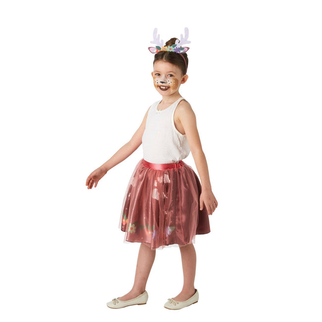 Brown - Side - Bristol Novelty Girls Deer Tutu Dress