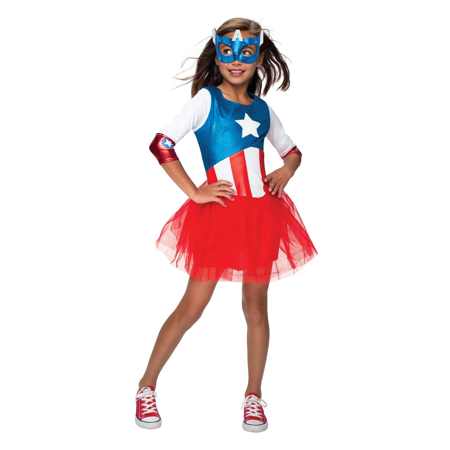 Red-Blue-White - Side - Captain America Girls Dream Metallic Costume
