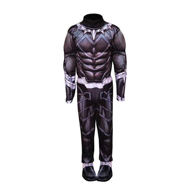 Black-Blue-Grey - Back - Avengers Childrens-Kids Black Panther Costume Set