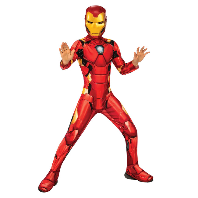 Red-Gold - Front - Avengers Childrens-Kids Iron Man Costume Set