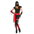 Red-Black - Front - Unbranded Womens-Ladies Dragon Ninja Costume