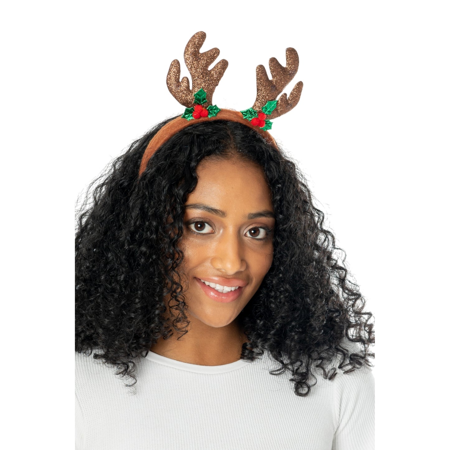 Brown - Side - Bristol Novelty Reindeer Bopper Headband