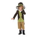 Brown-Green - Side - Bristol Novelty Childrens-Kids Pickpocket Victorian Costume Set