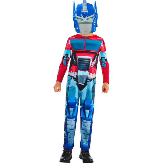 Blue-Red - Front - Transformers Childrens-Kids Earth Spark Optimus Prime Costume Set