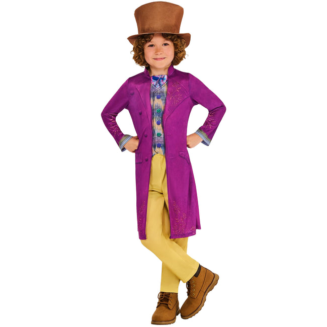 Purple-Yellow-Blue - Front - Wonka Boys Costume Set