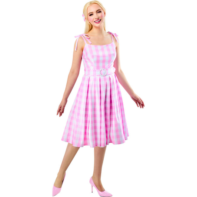 Pink-White - Front - Barbie Womens-Ladies Perfect Day Costume Dress