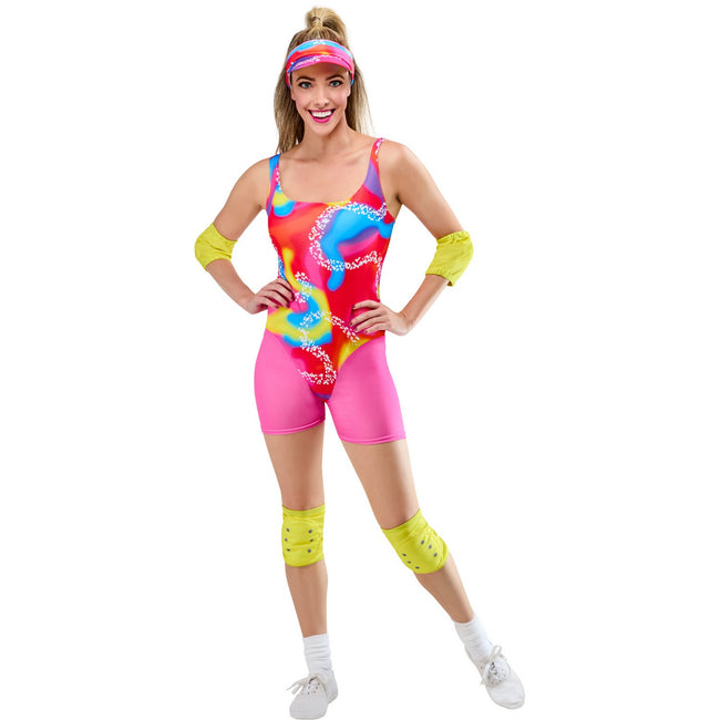 Pink-Red-Multicoloured - Front - Barbie Womens-Ladies Roller Skate Costume