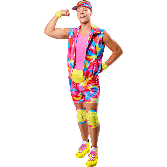 Pink-Multicoloured - Front - Barbie Mens Ken Roller Skate Costume Set