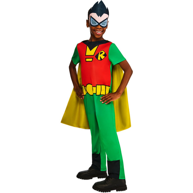 Green-Red-Yellow - Pack Shot - Teen Titans Go Childrens-Kids Robin Costume