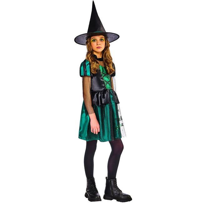 Green-Black - Pack Shot - The Wizard Of Oz Girls The Wicked Witch Of The West Costume Set