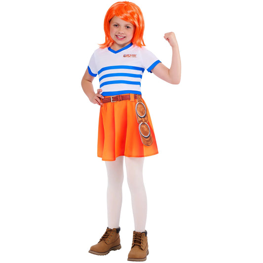 Multicoloured - Front - One Piece Childrens-Kids Nami Striped Costume Set
