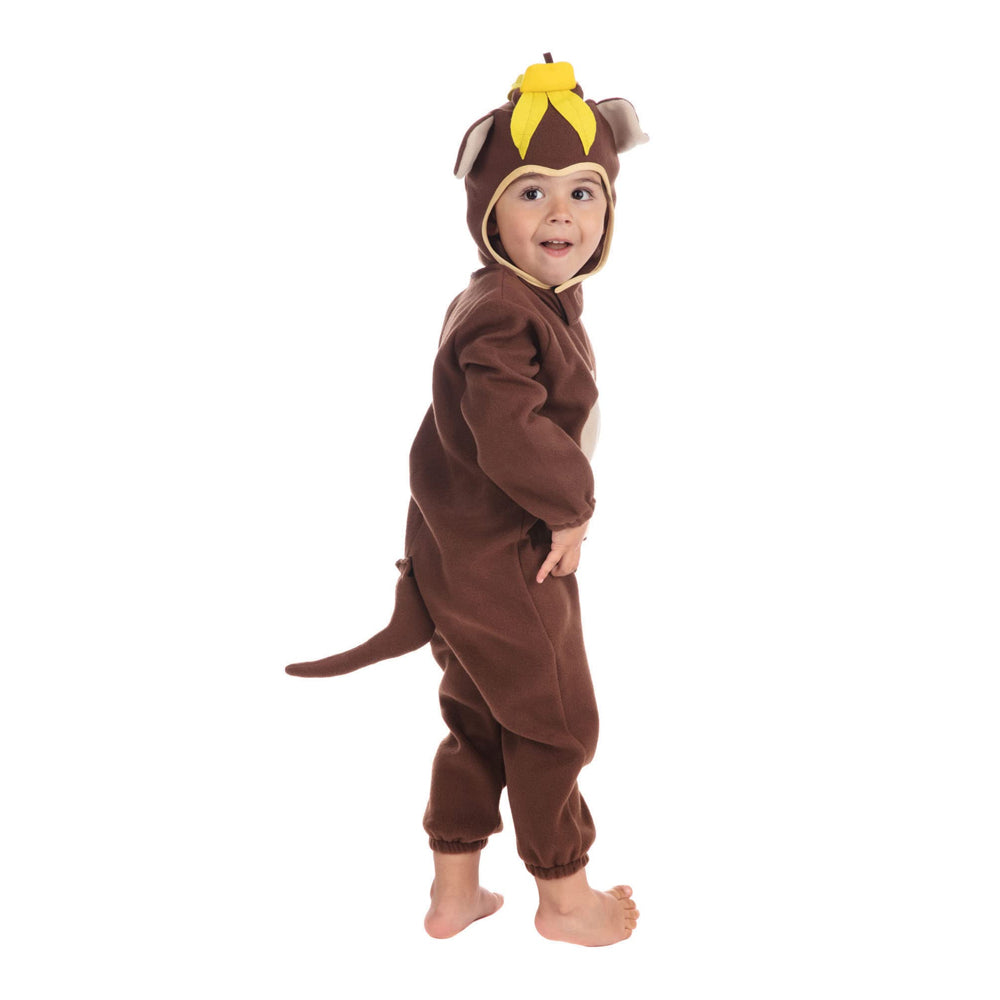 Brown-Cream - Back - Bristol Novelty Childrens-Kids Monkey Costume Set