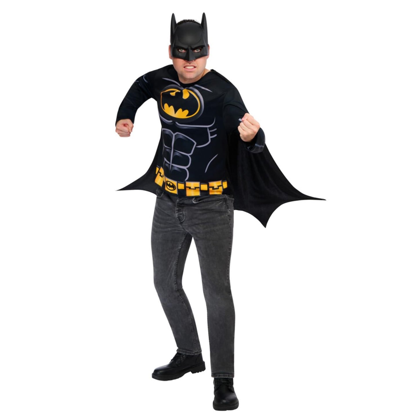 Black-Yellow - Lifestyle - Batman Mens Polyester Costume Top