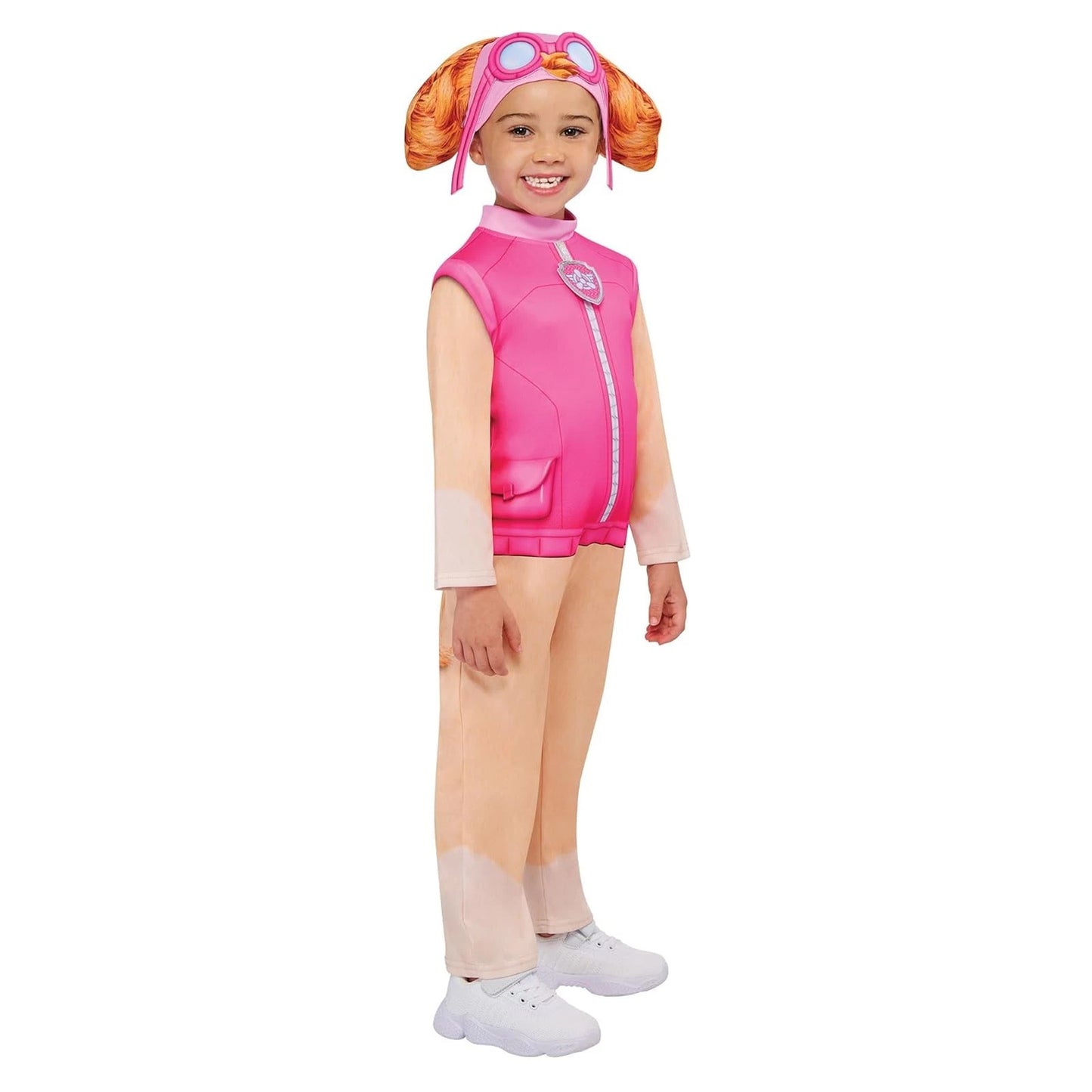 Pink-Beige - Side - Paw Patrol Childrens-Kids Skye Flower Costume Set