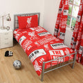 Red - Front - Liverpool FC Patch Single Duvet Cover And Pillow Case Set