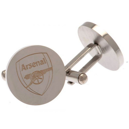 Silver - Front - Arsenal FC Boxed Stainless Steel Cufflinks
